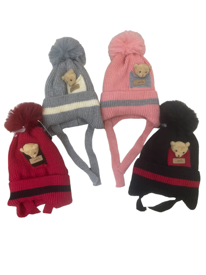 Kids Teddy Pom Hat