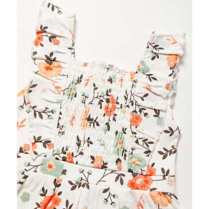 Floral Frilled Romper & Sun Hat Set