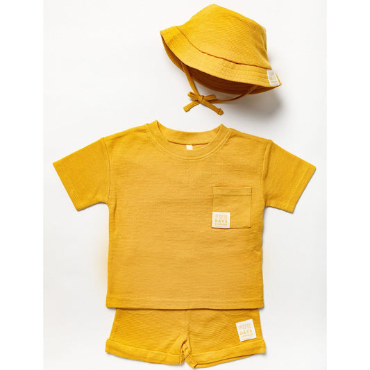 Mustard Summer Outfit & Bucket Hat