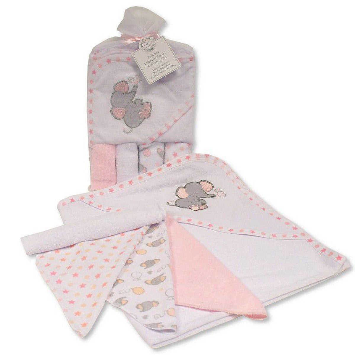 Elephant Hooded Towel & Wash Cloth Bath Set