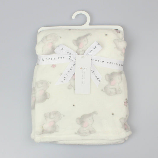 Ivory Elephant Sherpa Wrap pink