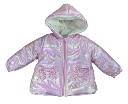 Pink Iridescent Bow Coat