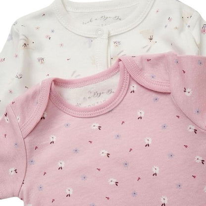 Ivory/Pink Floral 5PC Layette Set