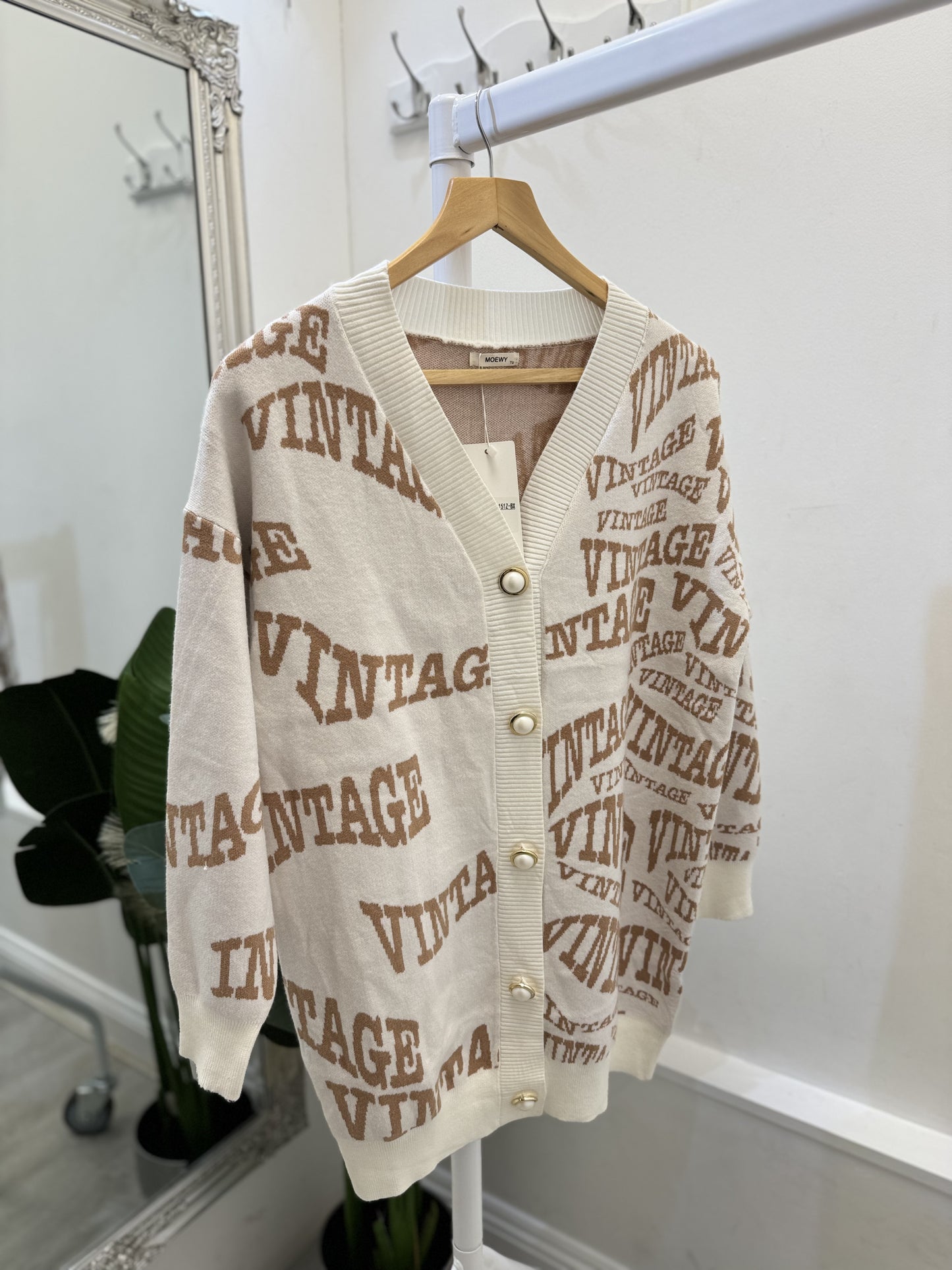 cardigan with writing