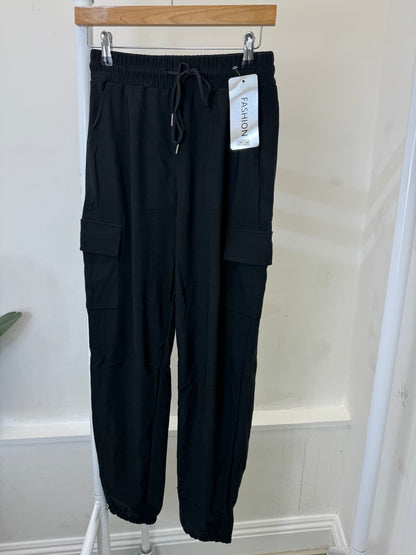 black cargo trousers