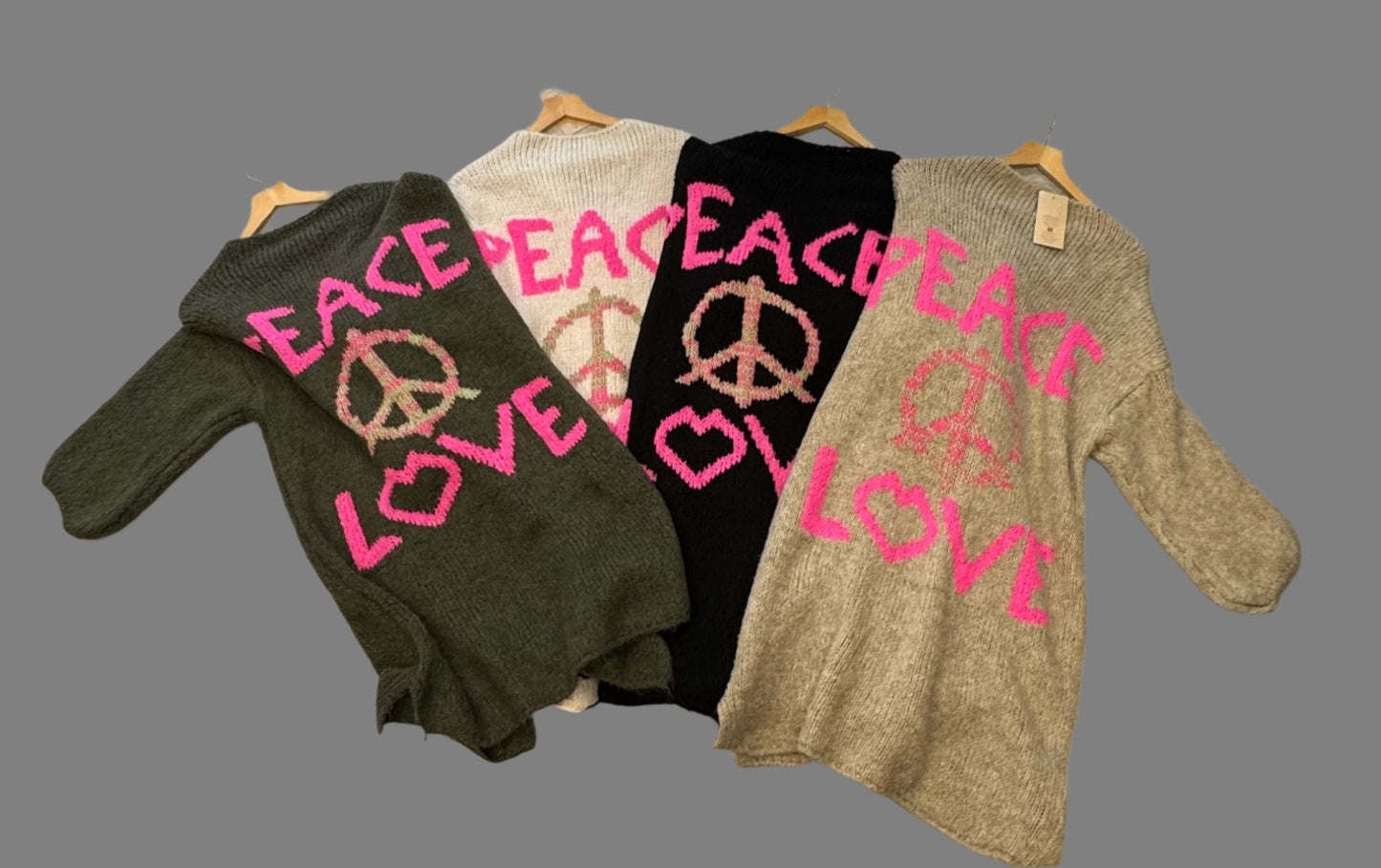 Peace and love cardigans