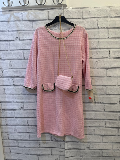 Pink Tweed Dress & Bag Set