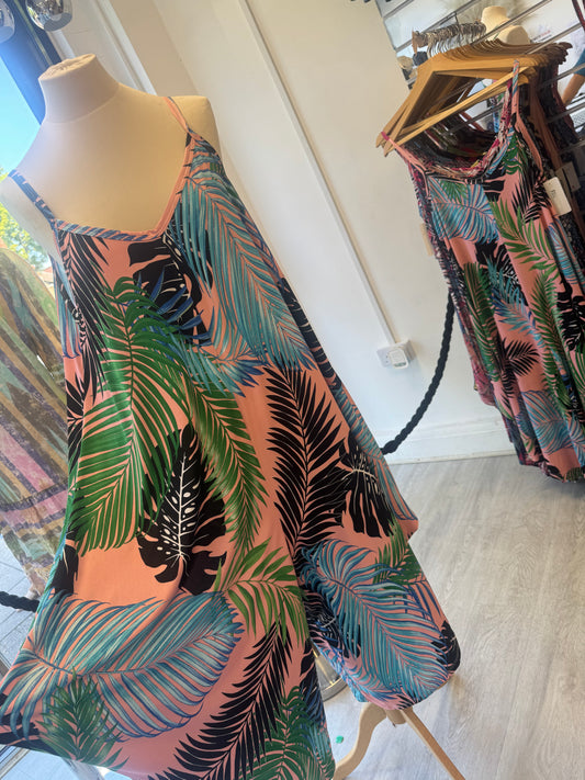 Pink leaf jumpsuit