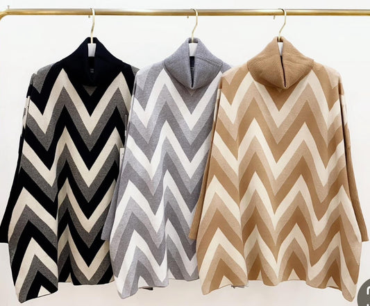 Zigzag roll neck jumpers ￼