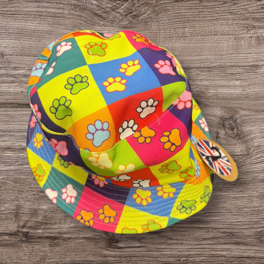 Dog paw print reverse bucket hat