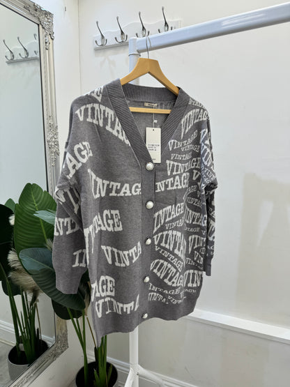 cardigan with writing