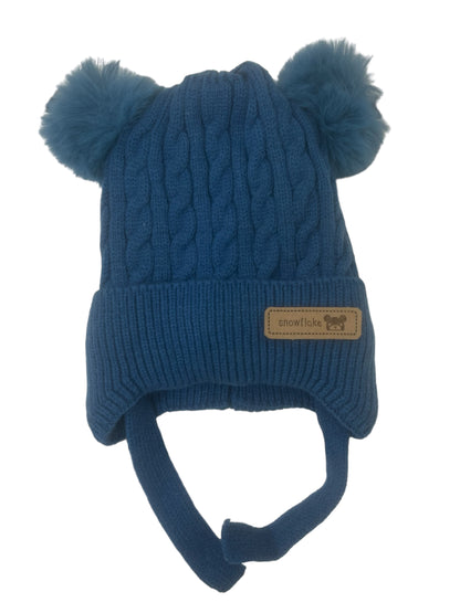 Kids Snowflake Double Pom Hat