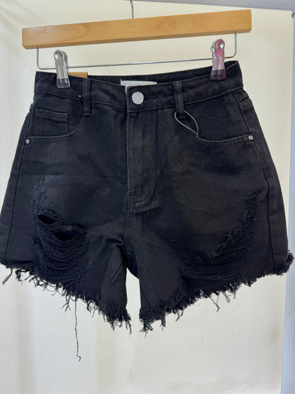 Denim Shorts  BLACK