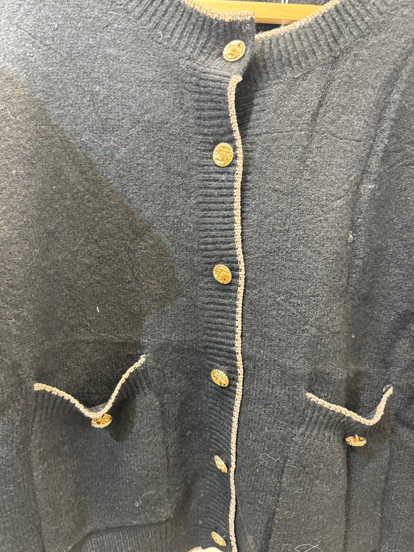 cardigan with gold buttons