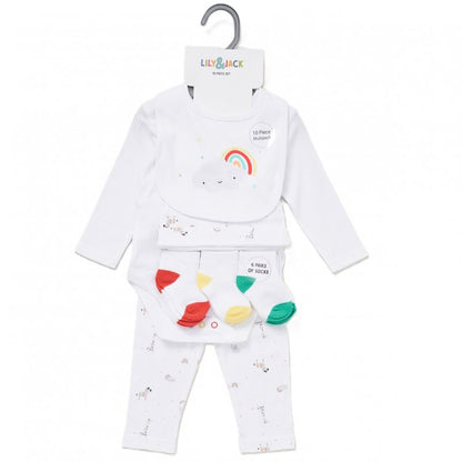 Baby Unisex Rainbow Ribbed 10 Piece Gift Set
