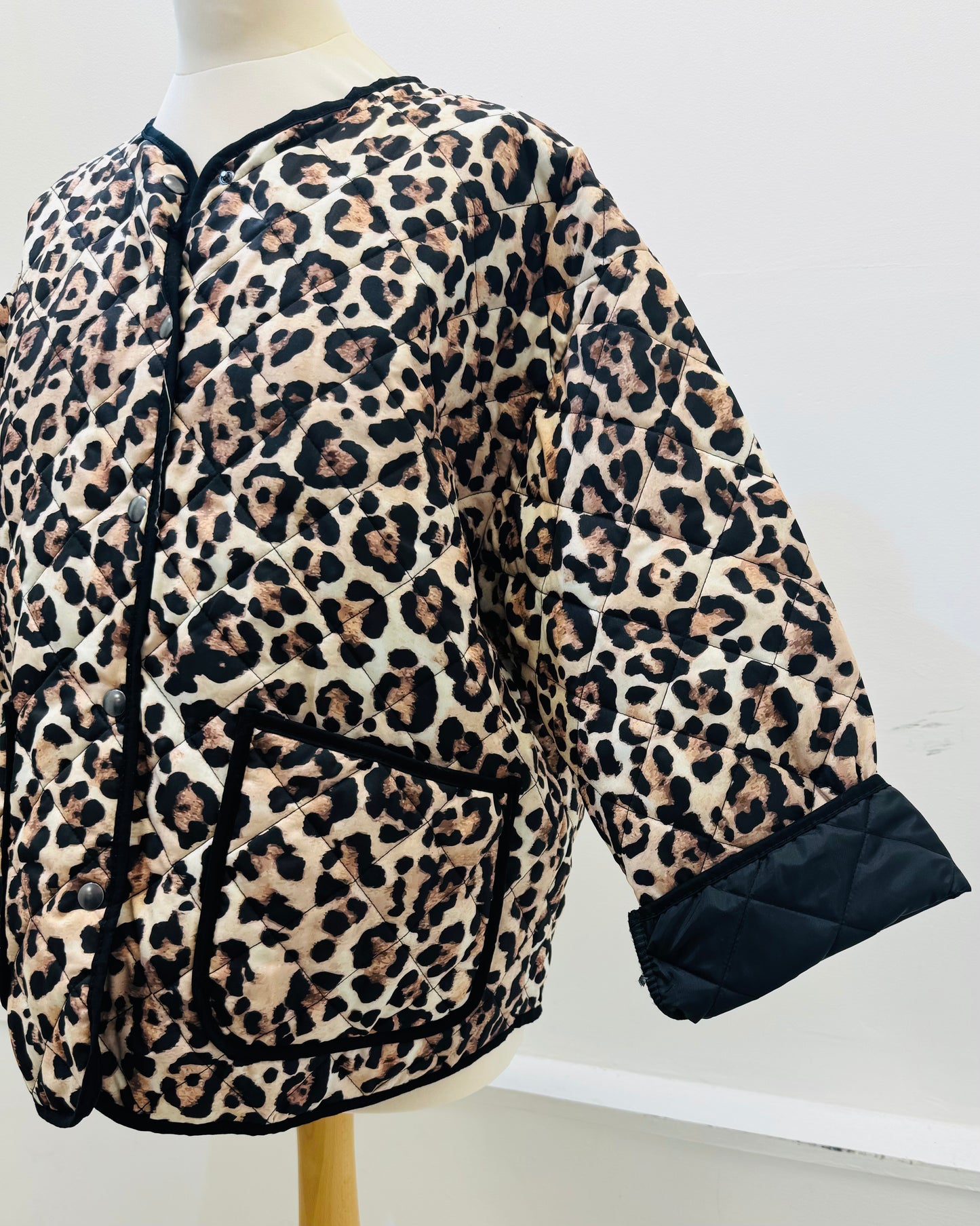 Amy Leopard print quilted jackets