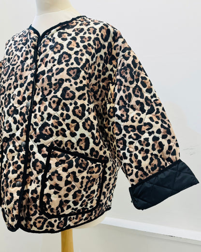 Amy Leopard print quilted jackets