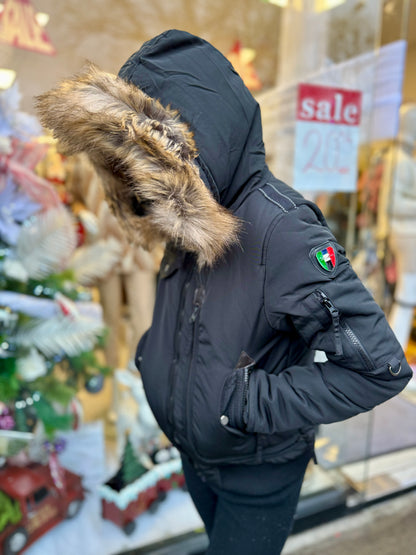 bommer jackets with fur hood