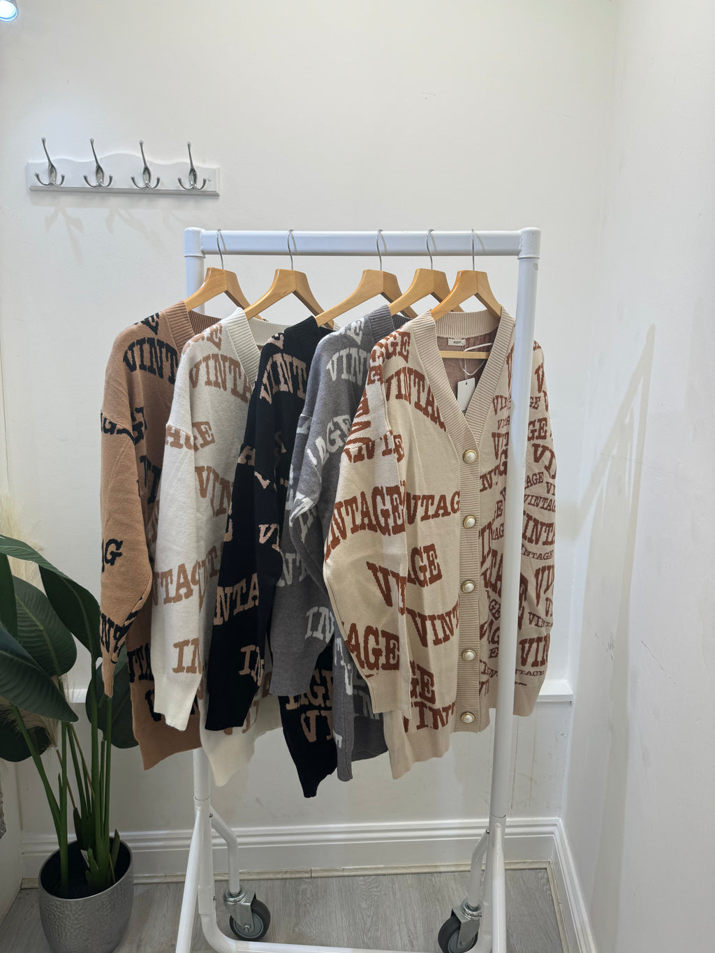 cardigan with writing