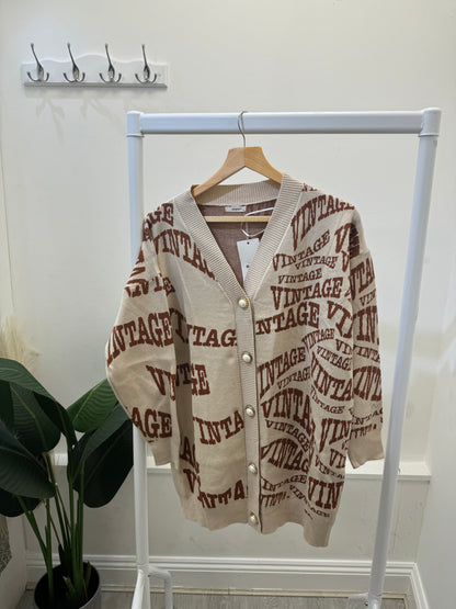 cardigan with writing