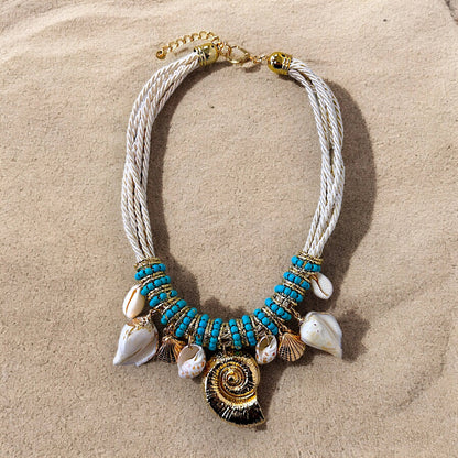 Blue shell necklace