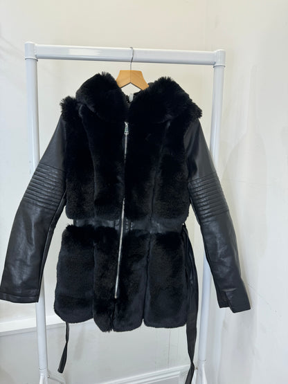 Jasmine Leather Fur Body Biker Style