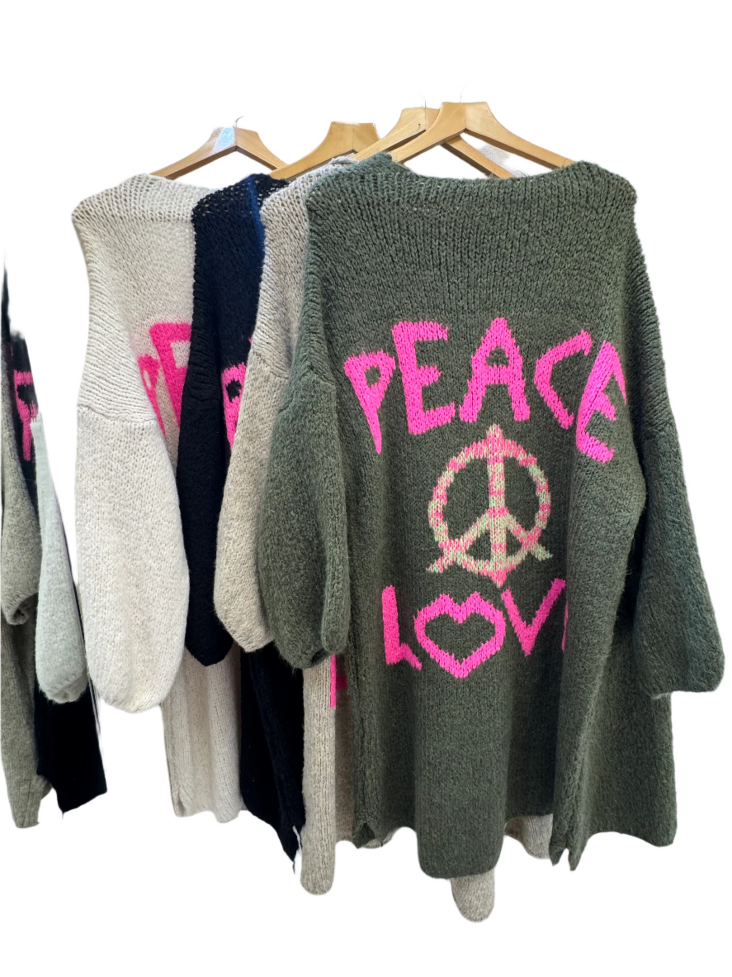 Peace and love cardigans