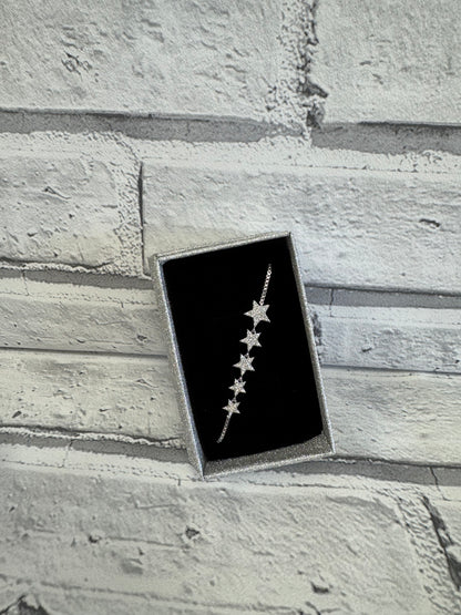 Five star bracelet in silver ￼