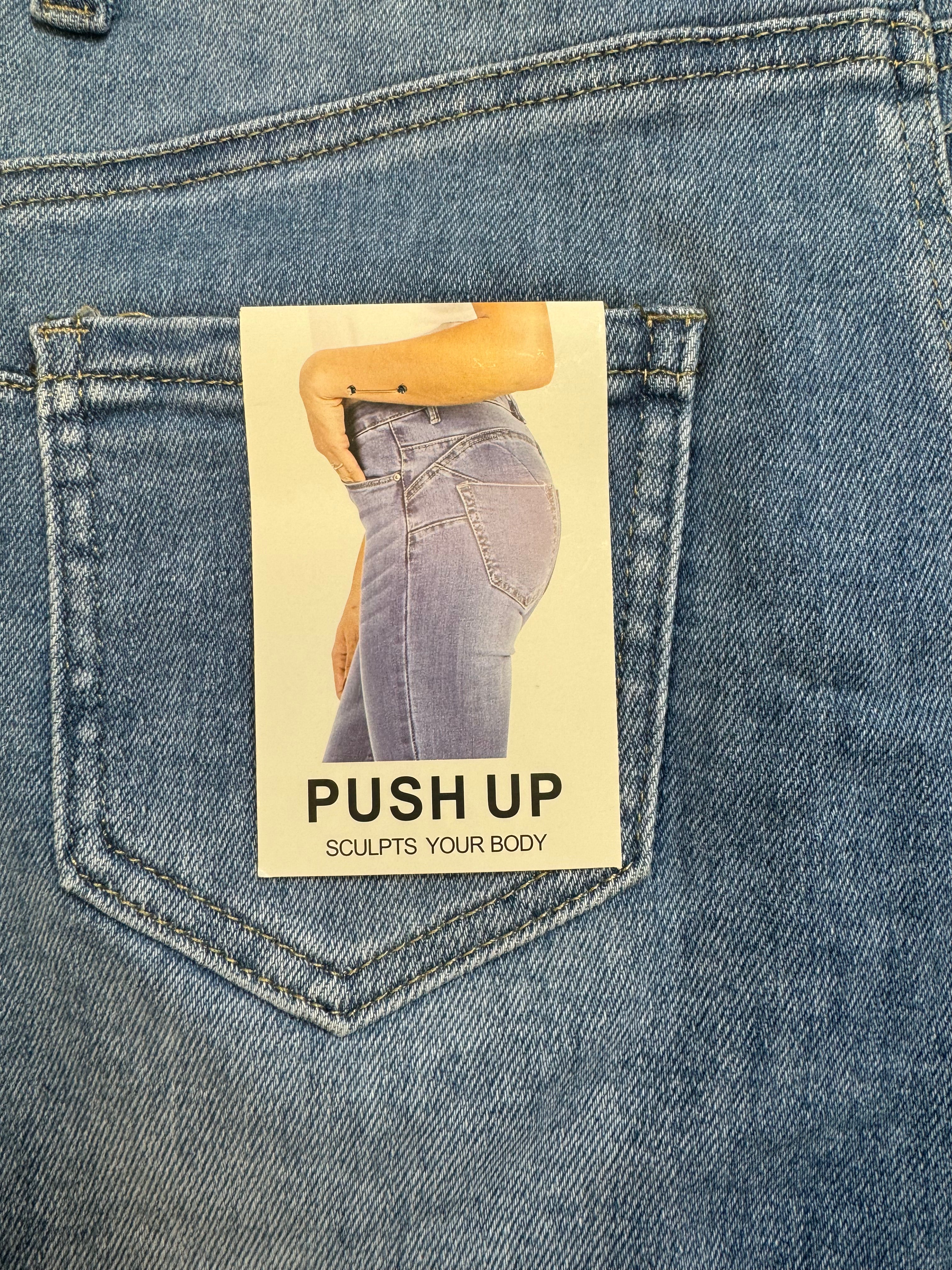 Blue denim shorts