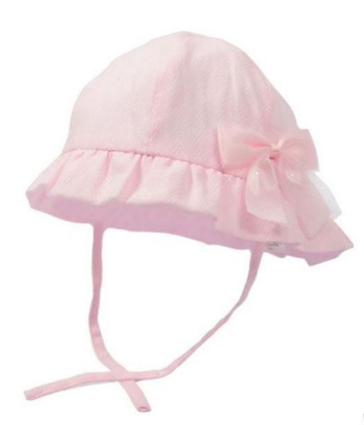 Soft Touch Pink Chevron Pattern Sparkle Bow Tie Summer Hat