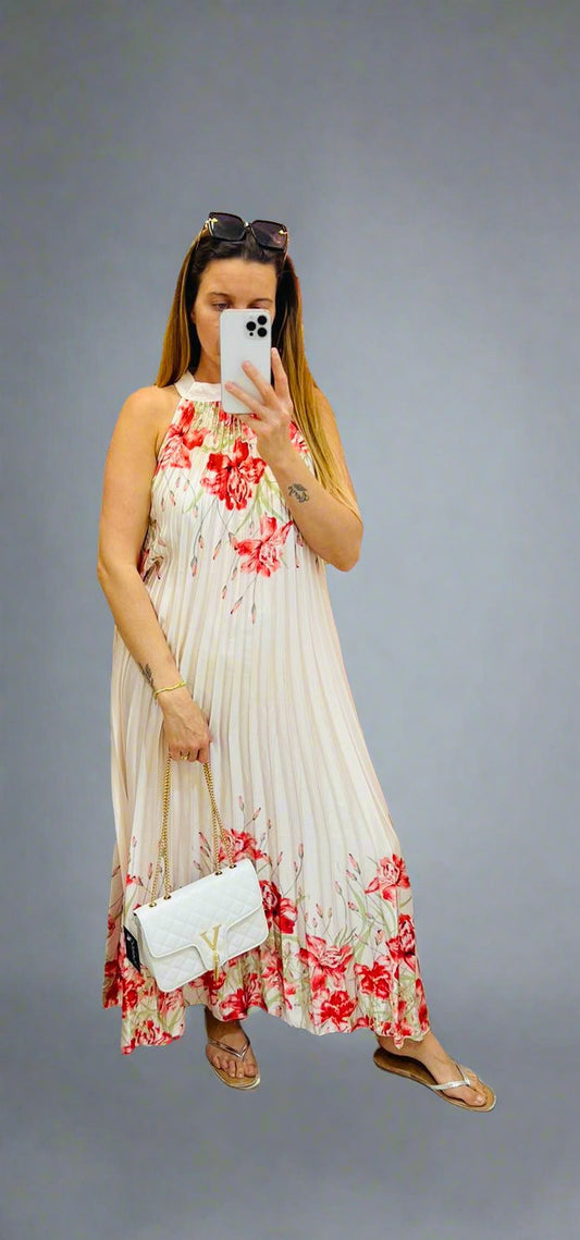 Polly Flower Pleated Dress