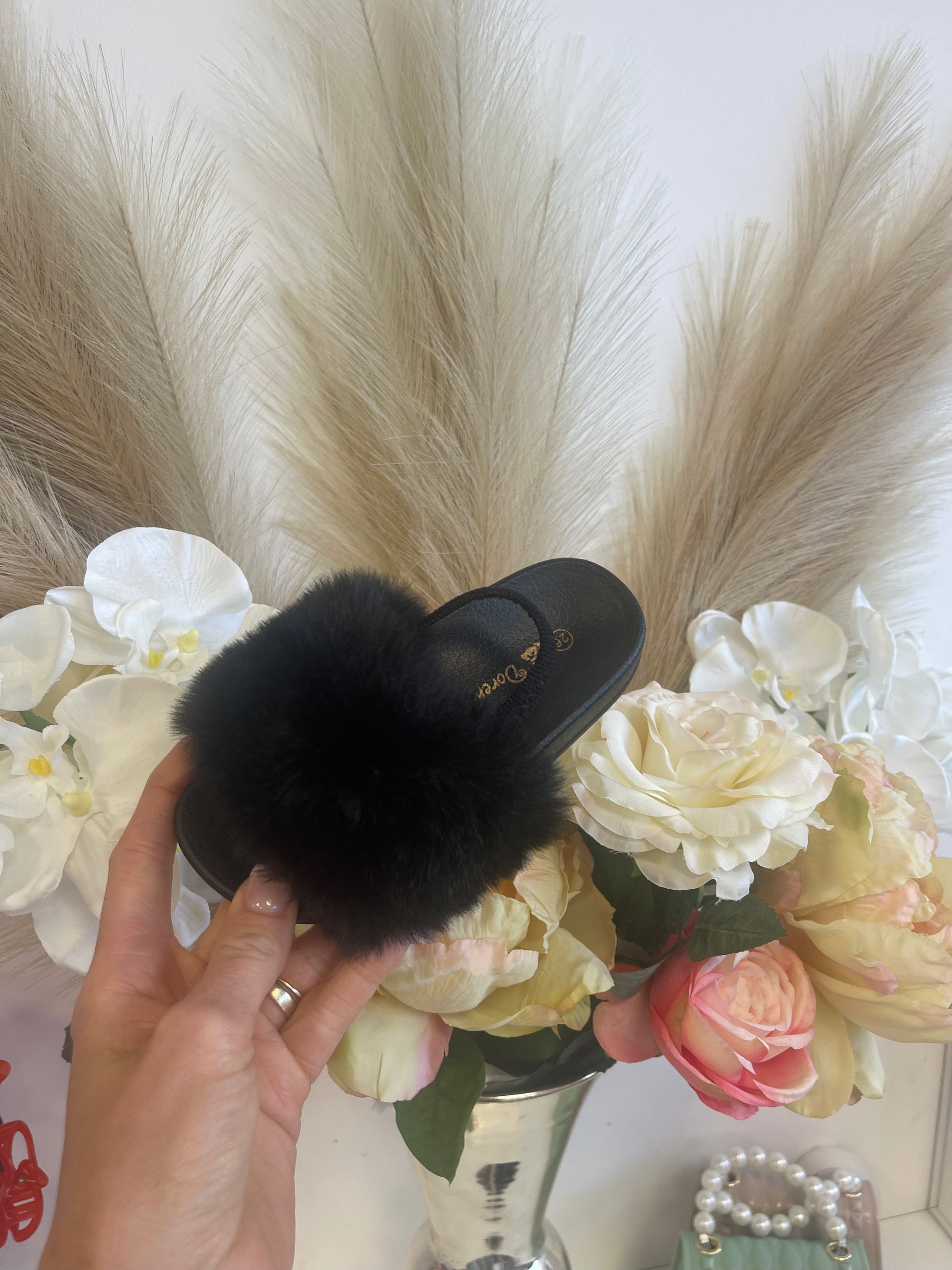 Children's deals fluffy sliders