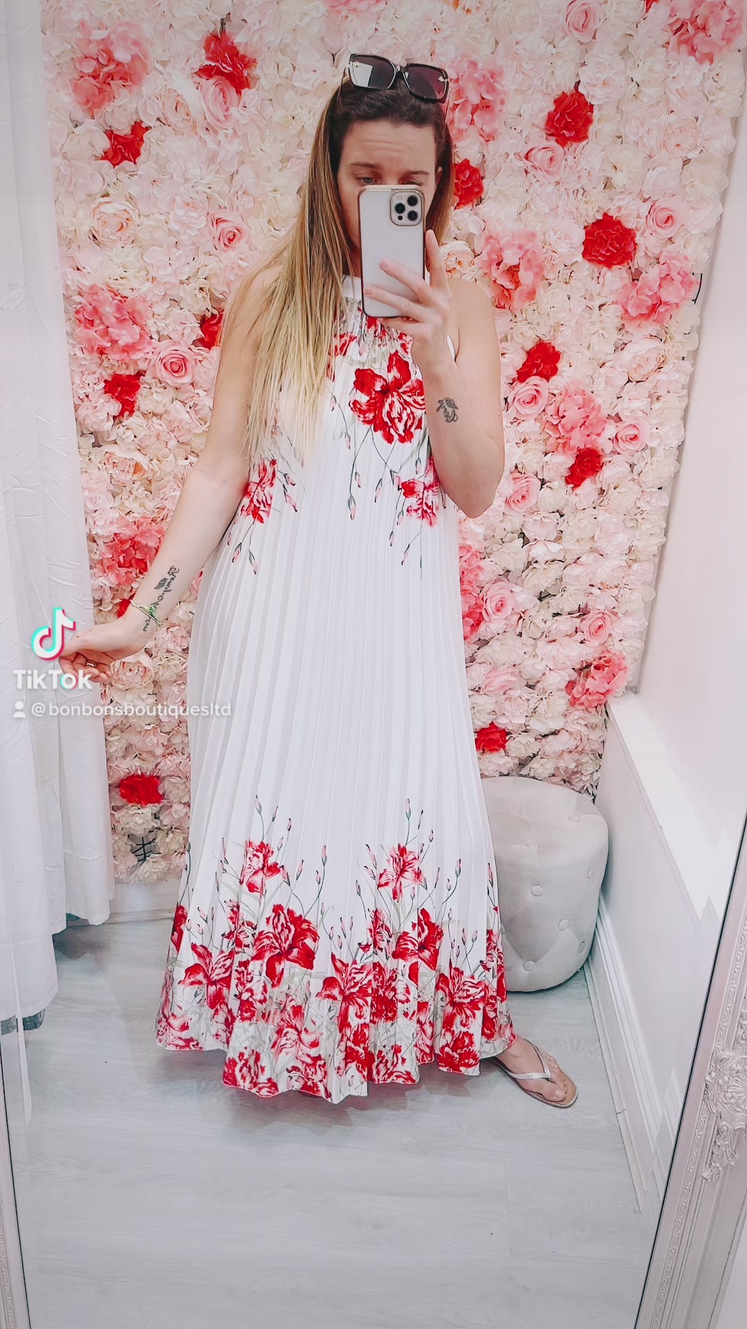 Polly Flower Pleated Dress