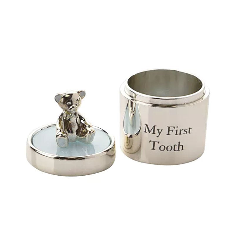 BAMBINO SILVERPLATED FIRST TOOTH AND CURL SET BLUE