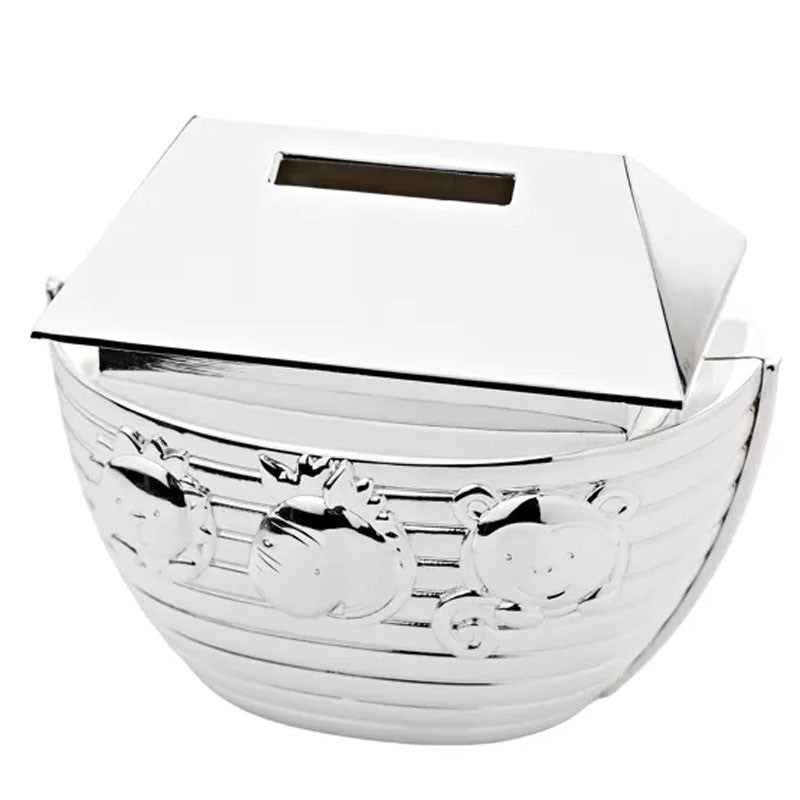 SILVER PLATED MONEY BOX BOAT