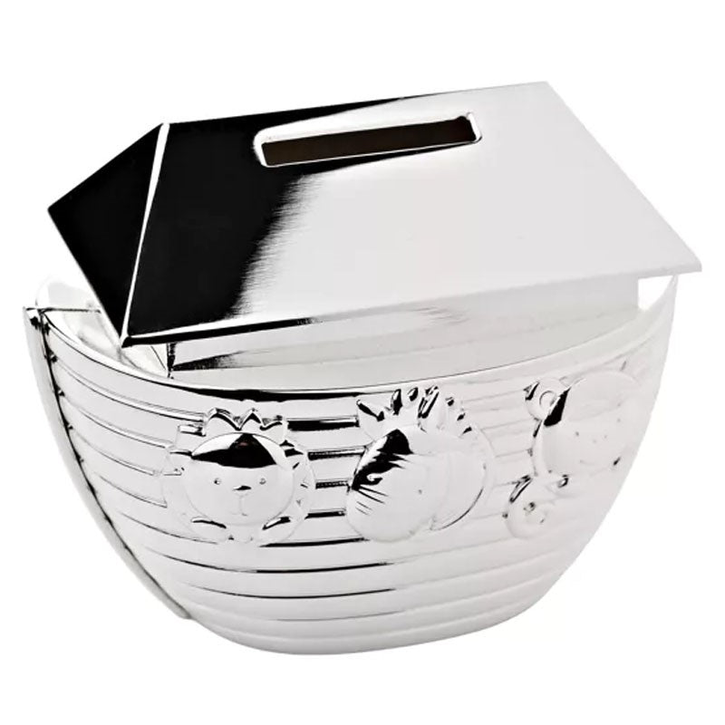 SILVER PLATED MONEY BOX BOAT