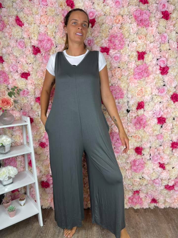 Poppies plain dungarees