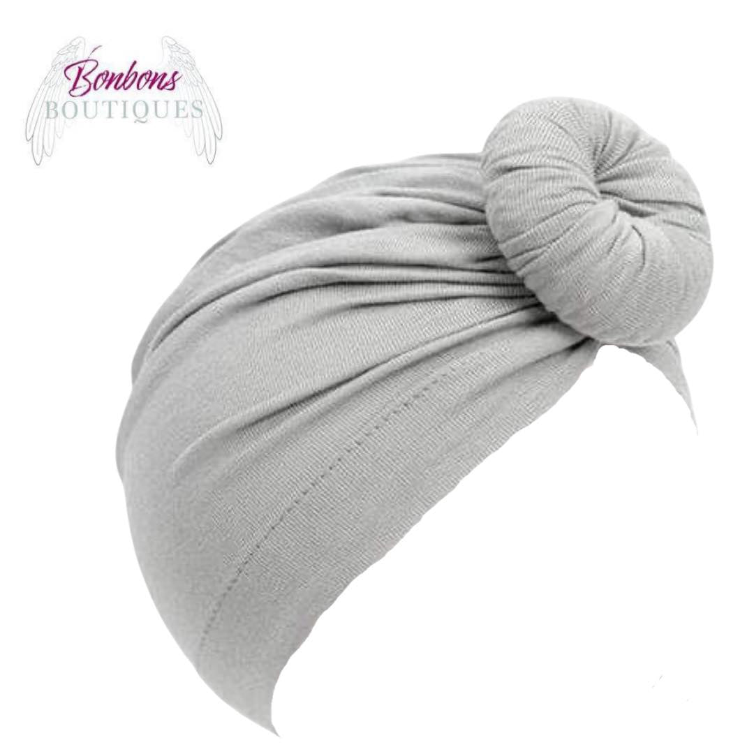 Gery Doughnut Turban Hat