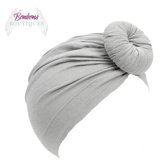 Gery Doughnut Turban Hat