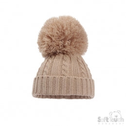 Cable Knit Bobble Hat NB-12M