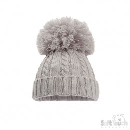 Cable Knit Bobble Hat NB-12M