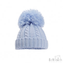 Cable Knit Bobble Hat NB-12M