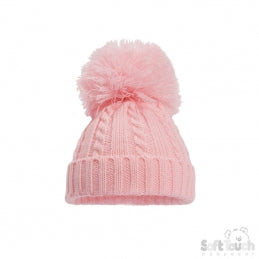 Cable Knit Bobble Hat NB-12M