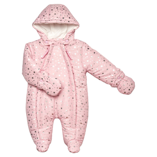 Baby Padded Silver Star Motif Snowsuit I