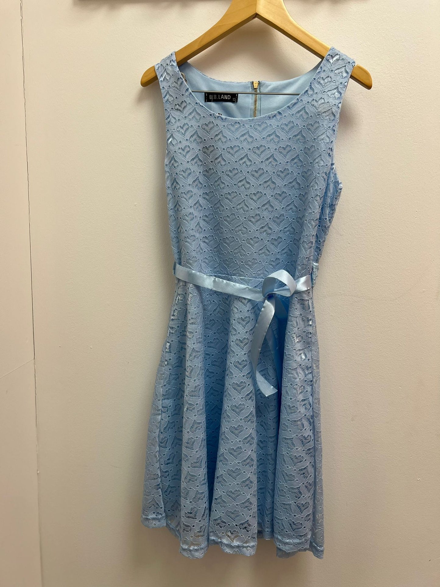 Lace Dress with Ribbon Tie Belt