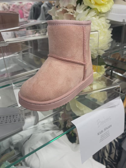 Lila Pink Fluffy Boots