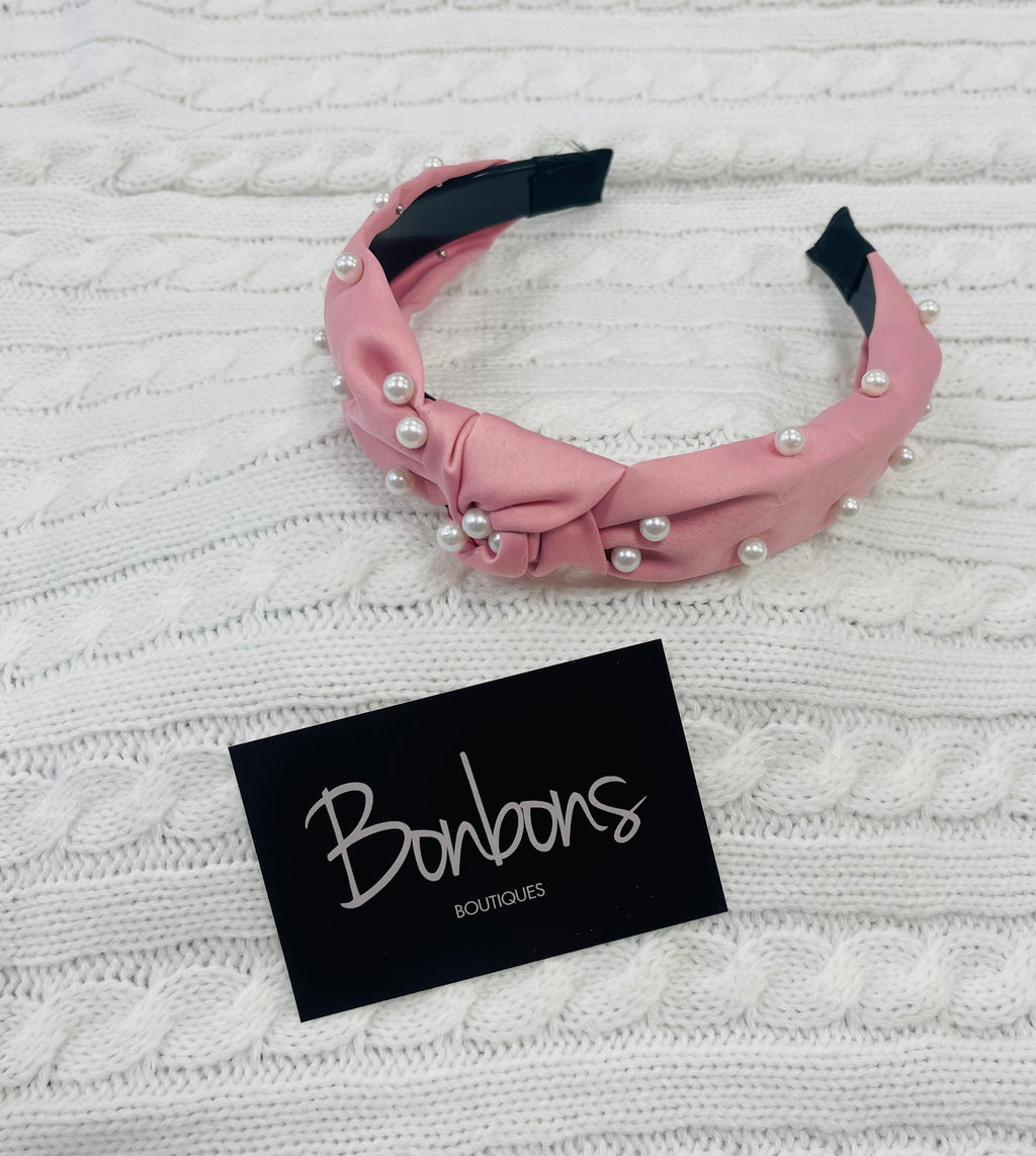 Pearl Embellished Knotted Headband