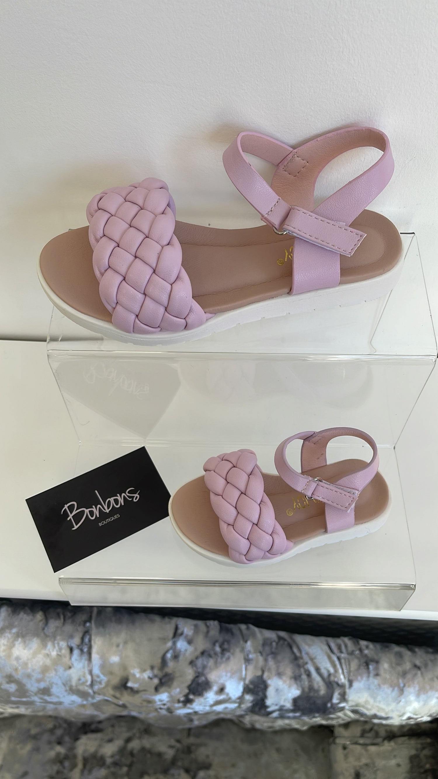 Plait sandals purple