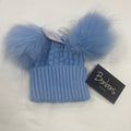 Blue double pom-pom hat