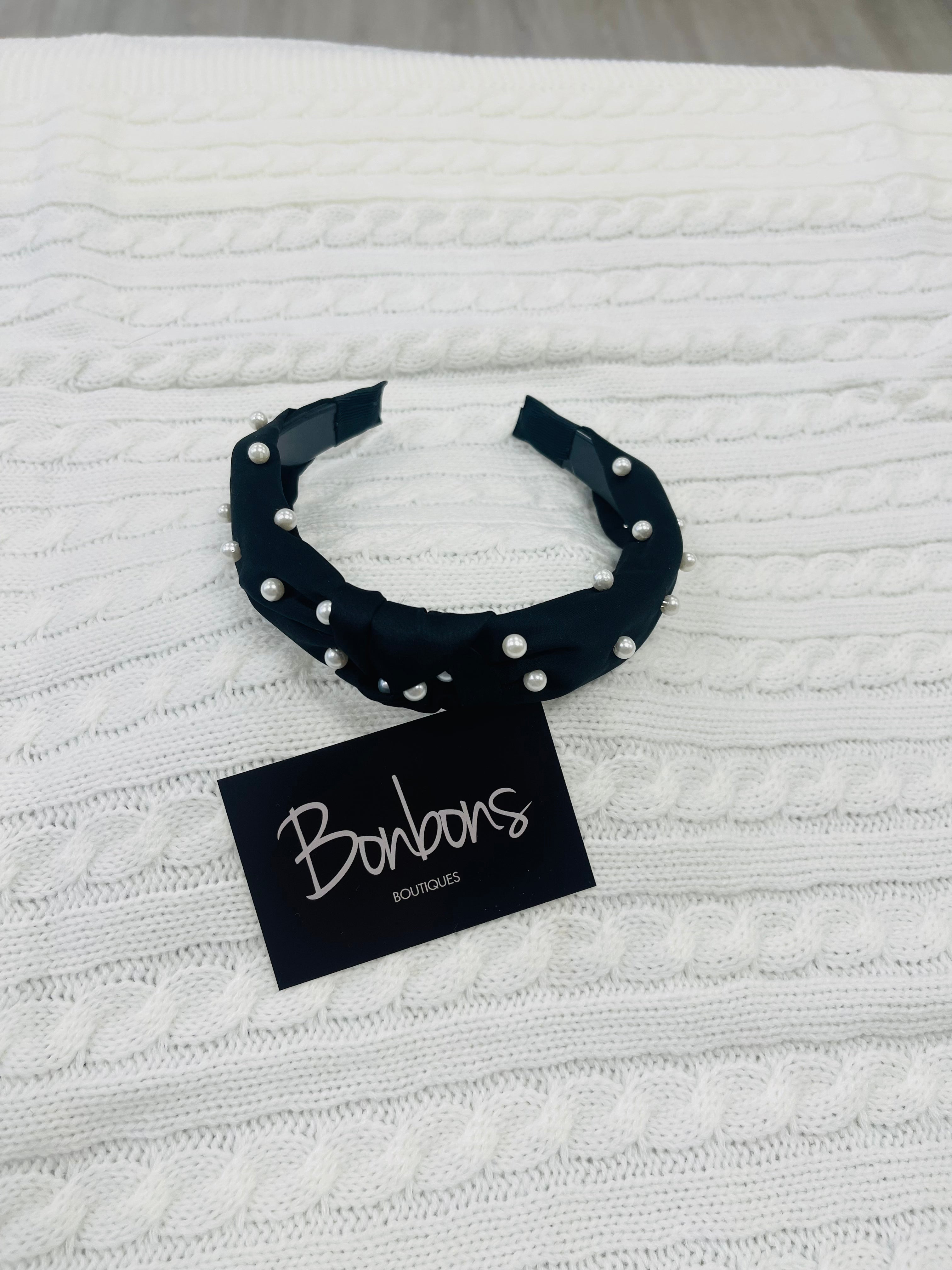 Pearl Embellished Knotted Headband